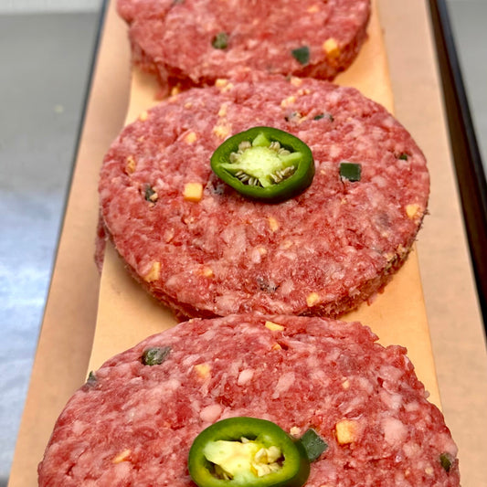 jalapeno cheddar wagyu burger patties